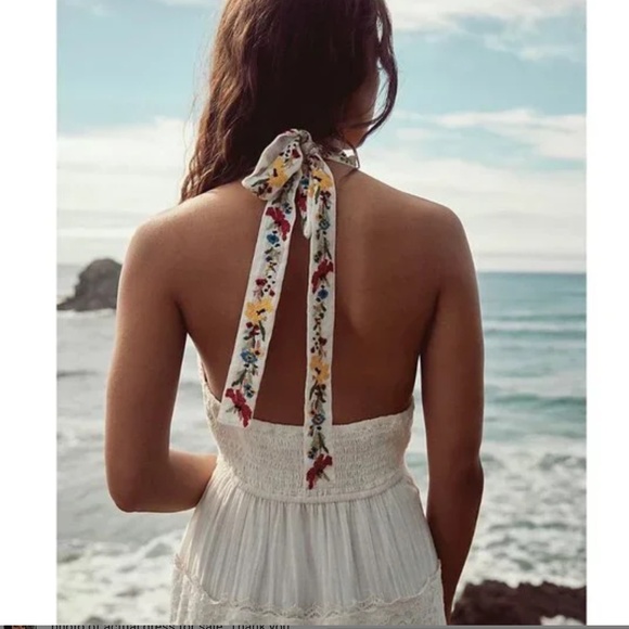 Free People Keila Midi Dress in Ivory sz XS NWT - Picture 3 of 7